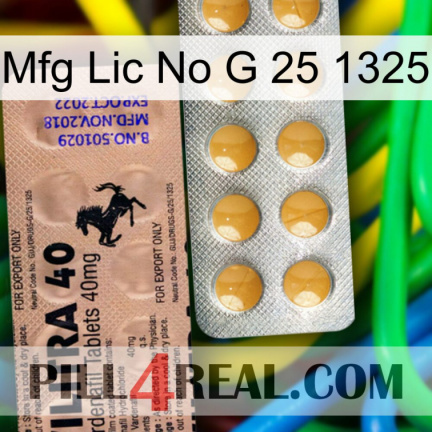 Mfg Lic No G 25 1325 41